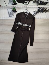 Вовняна сукня міді рубчик Bellissima p M