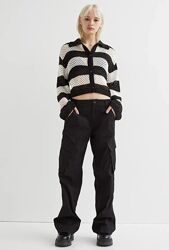 Кардиган оверсайз  сітка в смужку H&M p M-L