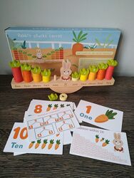 Деревянный балансир Зайчик пирамидка счет, состав числа. В наличии.