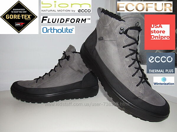 Ботинки мембранные Ecco Soft 7 Tred Gore-Tex Winter Fur р. 45 29.5см