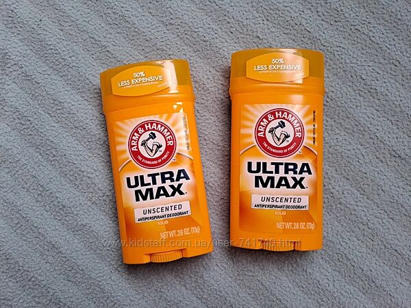 Arm & Hammer, UltraMax, твердий дезодорант-антиперспірант, без запаху, 73 г
