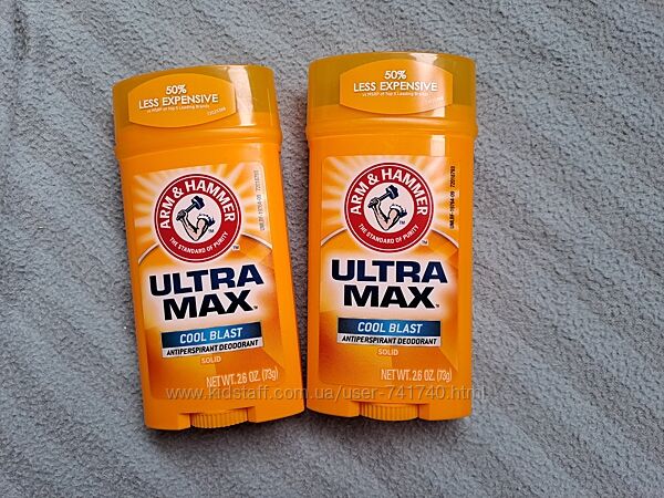 Arm & Hammer, UltraMax, твердий дезодорант-антиперспірант COOL BLAST