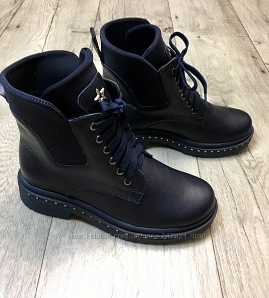 Распродажа женские ботинки кожа глубокий синий размер 37.