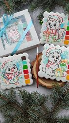 Новорічні пряничні розмальовки