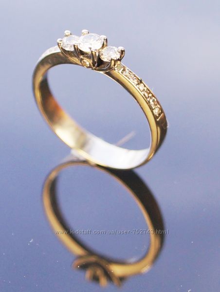 Золотое кольцо 585 с бриллиантами 0, 3 карат