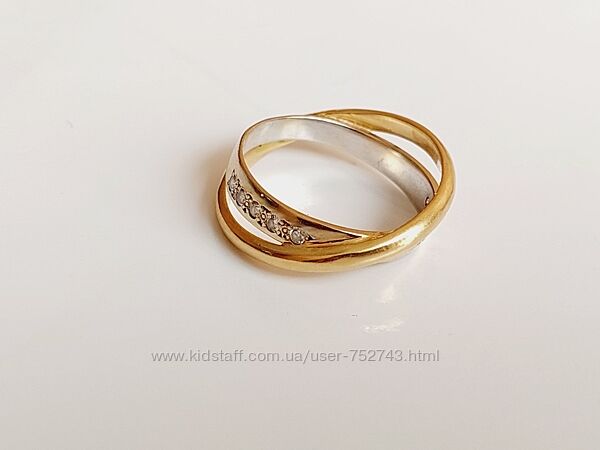 Золотое кольцо 750 пр с бриллиантами 0.1кт. 
