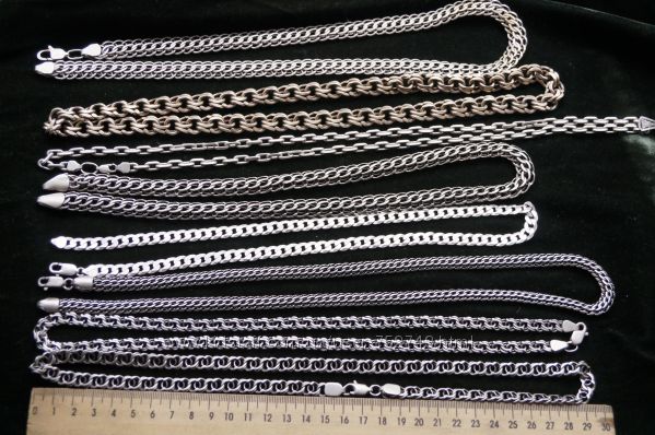 Тяжелые серебряные цепочки