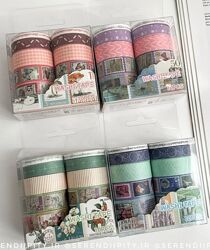 10 шт набір Скотч декоративний Washi Tape різні розміри
