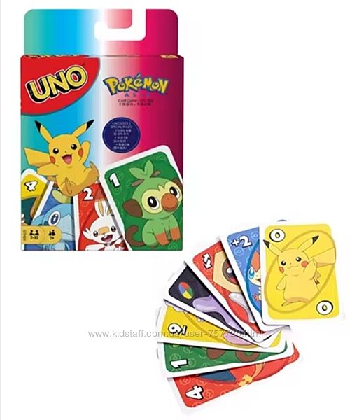 UNO Minecraft, Pokemon, Cars, Minions, Уно карти гральні 108 карт