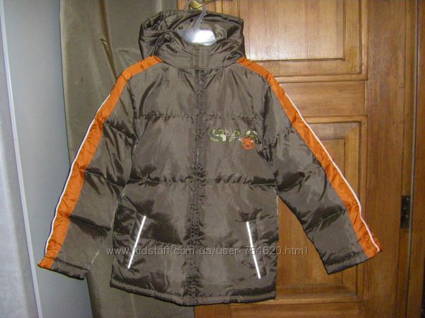 Новая теплая куртка защитного цвета осень-зима, рост 140-146 см