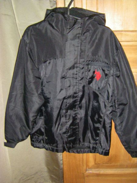 Супер шерстяное пальто и ветровка  POLO  ASSN  на флисе 134-146