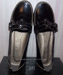 Женские черные мокасины-туфли 38 размер, 24 см. Новые