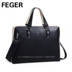 Большая кожаная сумка FEGER унисекс