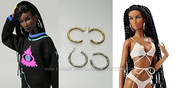 Серьги для кукол Integrity Fashion Royalty Интегрити аксессуары