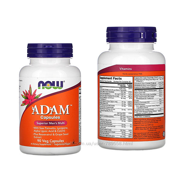 ADAM, EVA мультивитамины для мужчин и для женщин 90 капсулкапсул