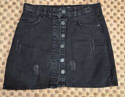 Джинсова чорна спідниця