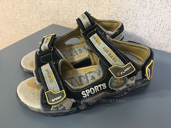 Босоножки для мальчика Flash, нат. замштекстиль, р.33