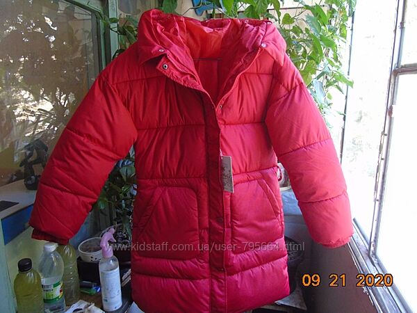 Курточка-пуховик, пальто женская , красная, новая. Размер  XL  170&9292А