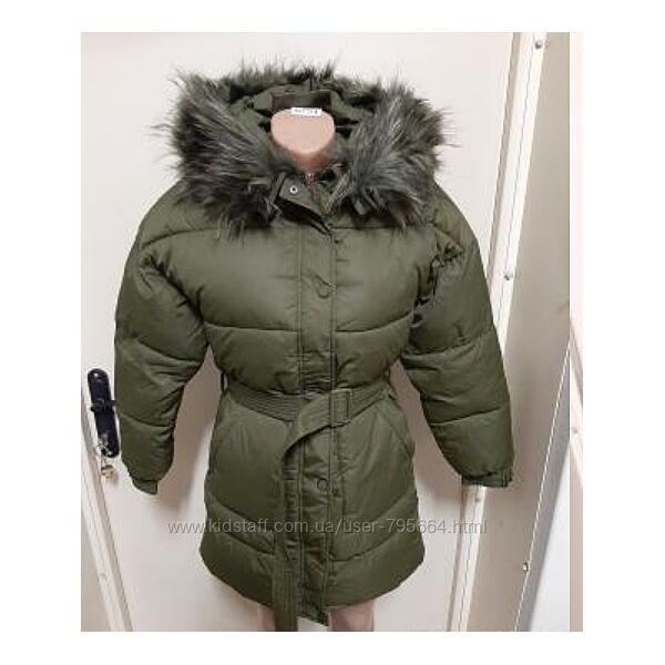 Куртка- пуховик женская цвет хаки, оливковый, новая, пальто зимнее, осеннее