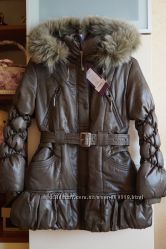 Зимнее пальто, пуховик, куртка для девочки, новое, опушка-песец, р. 32-36