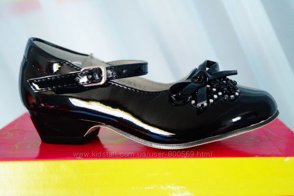 Нарядные туфли черные для девочки, новые, 25 размер