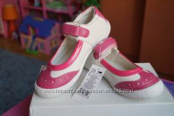 Туфли нарядные летние для девочки бело-розовые новые размер 25-32