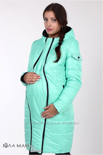 Зимняя куртка для беременных, удлиненная, двухсторонняя.