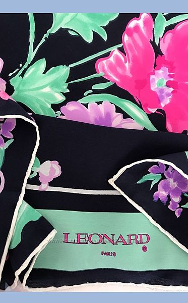  LEONARD PARIS шелковый платок премиум, роуль, оригинал