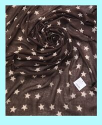 Новый большой шерстяной шарф палантин в звёздах, 200 см х 100 см