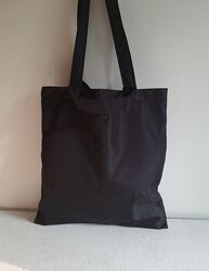 Сумка шопер торба екосумка авоська чорна  без застібки тканинна недорого