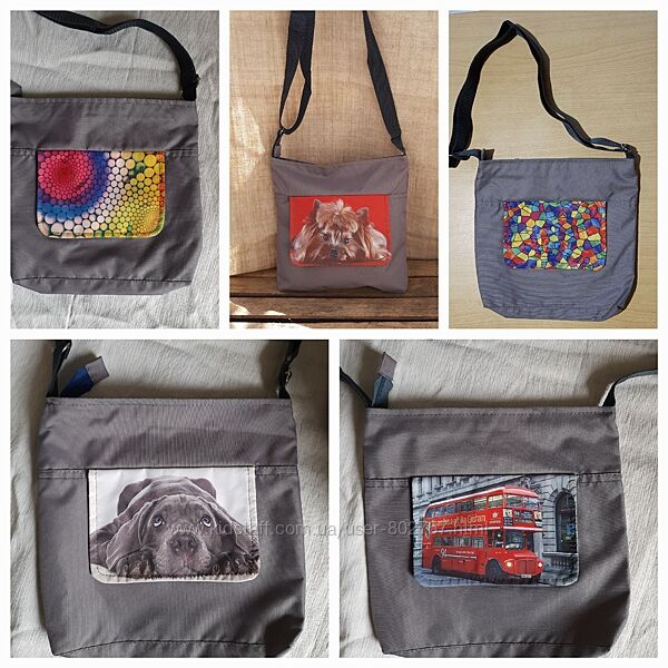 Сумка планшет клатч сірий з принтом тканинний демісезонний на змійці дешево