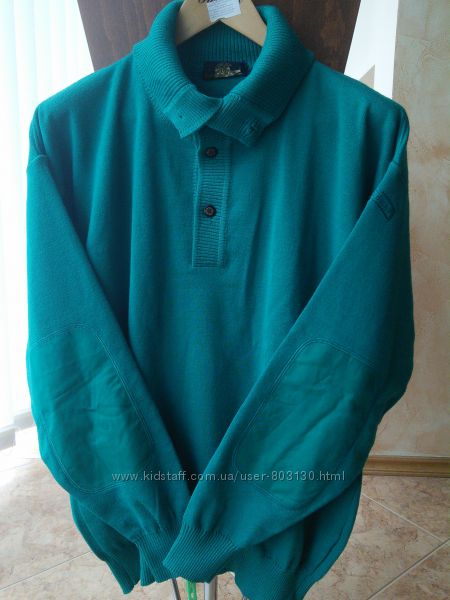 Эксклюзивный мужской свитер изумрудного цвета XL-XXLBlue Drake, Italy