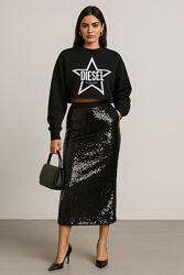 Укорочений світшот, толстовка diesel oversize на флісі l