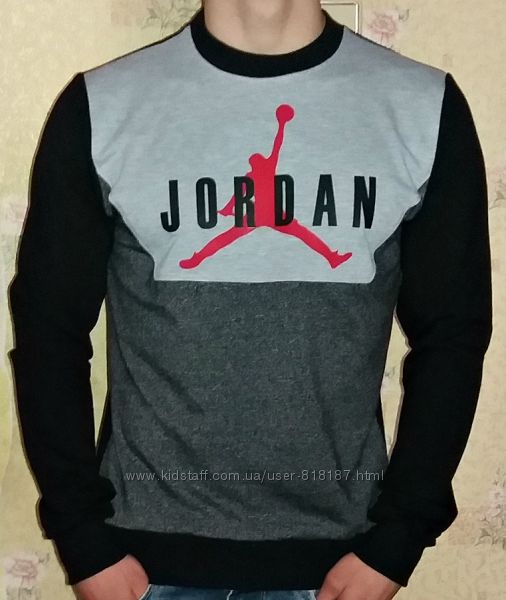 Свитшот  пуловер реглан Jordan комбинированный. 