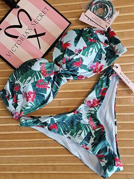 Купальник бандо з перекрутом різні плавки оригінал Victorias Secret