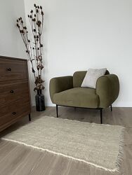 Белый карпатский шерстяной ковер ручной работы 120х80 коврик прикроватный