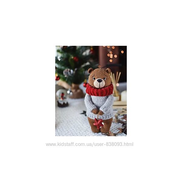 Вязаний ведмедик ручної роботи