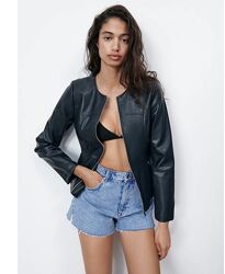 zara зара куртка пиджак піджак косуха шкіряна еко-шкіра р. ХС-С