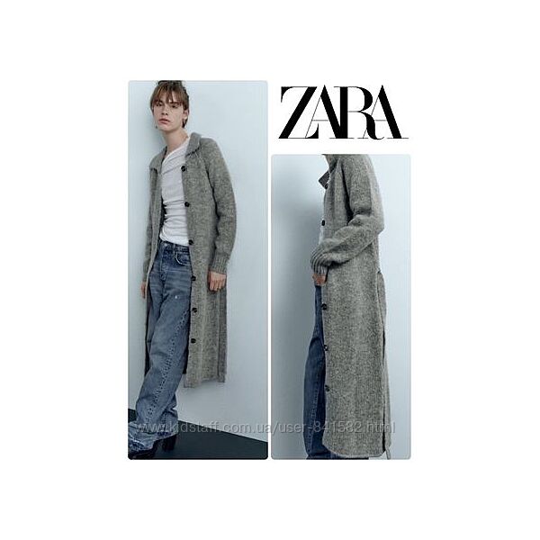 Кардиган пальто жакет Zara Зара вовна теплий модний р. М 