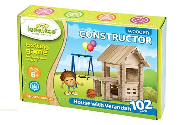 Конструктор Igroteco Будиночок з верандою дерево дерев&acuteяний