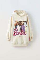 Zara Зара Barbie сукня худі туніка Барбі на флісі р. 164 на 12-14 р