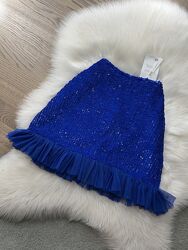 Яскрава спідничка asos petite у кольорі електрик із паєтками