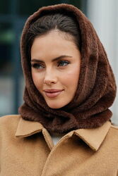 Капюшон на кнопках з екохутра альпака