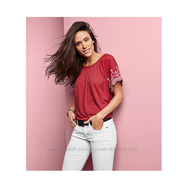 Изумительная лёгкая блуза с кружевной вышивкой от Tchibo Германия