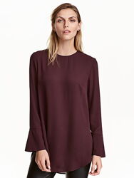 H&M-Швеция-Роскошная блуза Бургунд