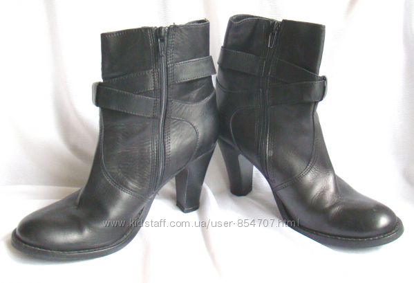 Сапоги женские демисезонные полусапожки кожаные черные Jane Shilton размер
