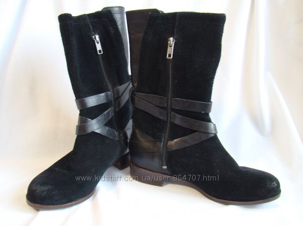 Сапоги женские кожаные демисезонные угги черные UGG размер 37