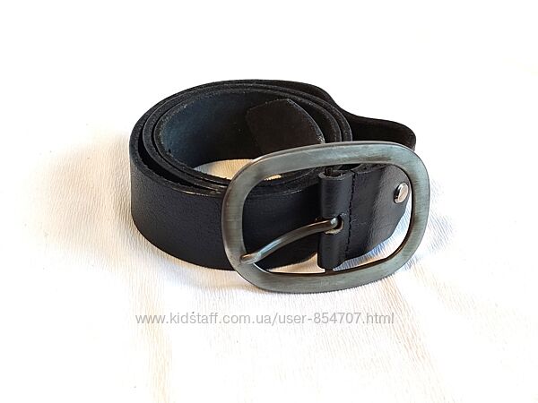 Ремінь чорний шкіряний Manchini Belt