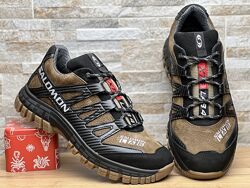 Кожаные мужские кроссовки Salomon Terra Drive Olive