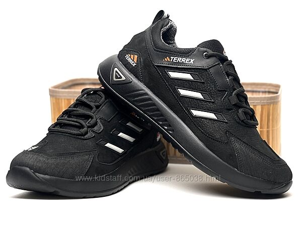 Кроссовки мужские кожаные Adidas Terrex Pro Black-Orange